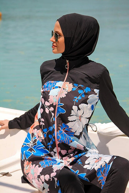 Black Fully Covered Hijab Swimsuit M2265