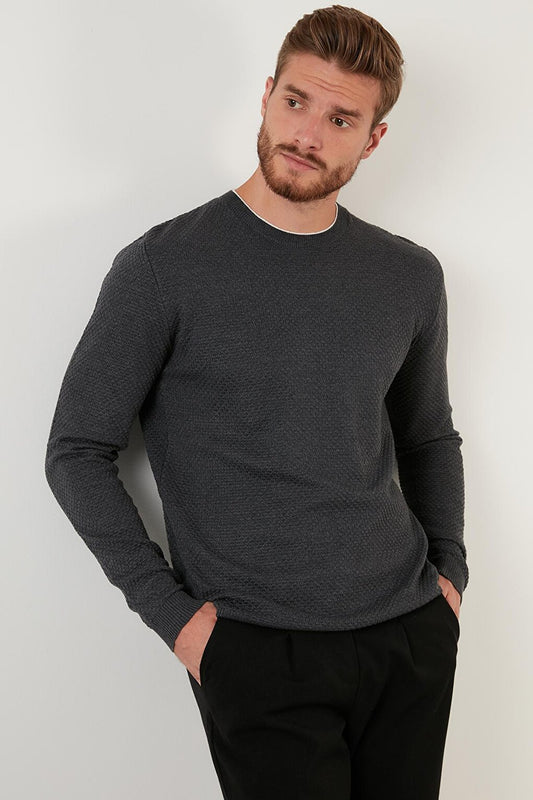 Cotton Slim Fit Crew Neck Sweater 6353401