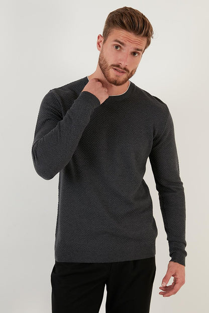 Cotton Slim Fit Crew Neck Sweater 6353401