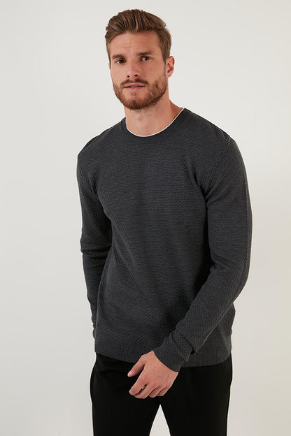 Cotton Slim Fit Crew Neck Sweater 6353401