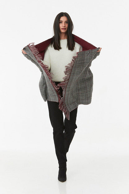 Houndstooth Patterned Soft Textured Shawl