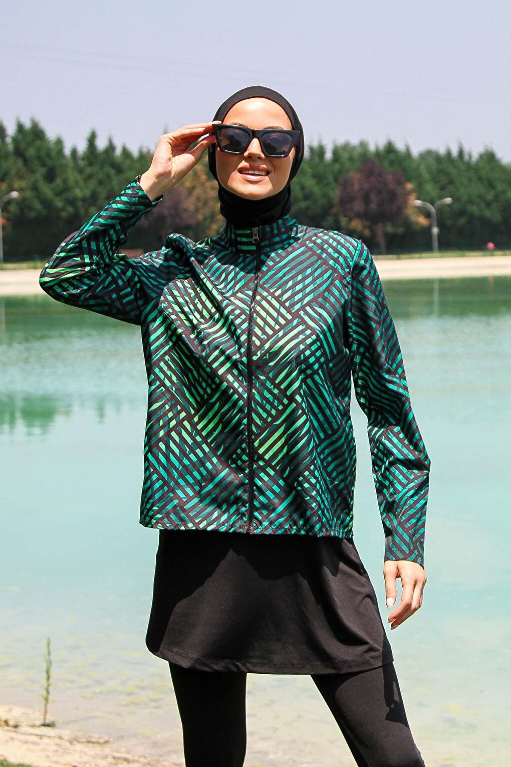 Black Fully Covered Hijab Swimsuit M2273