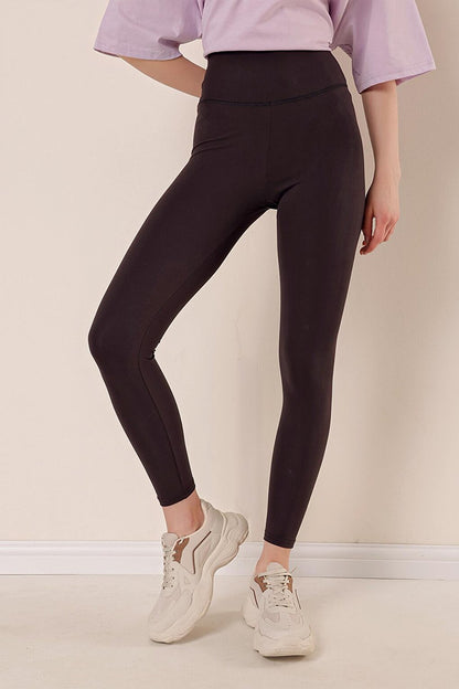 Women's Black High Waist Push Up Tights