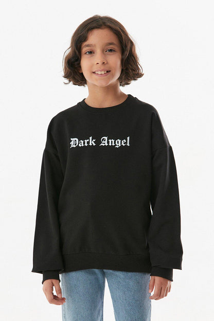 Dark Angel Printed Crew Neck Girl's Sweatshirt