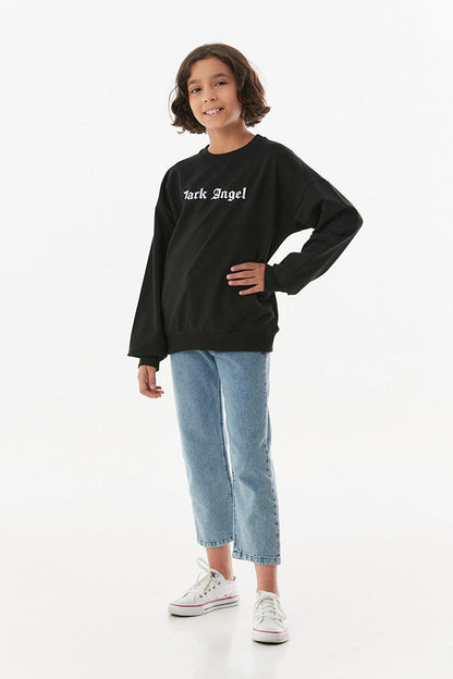 Dark Angel Printed Crew Neck Girl's Sweatshirt