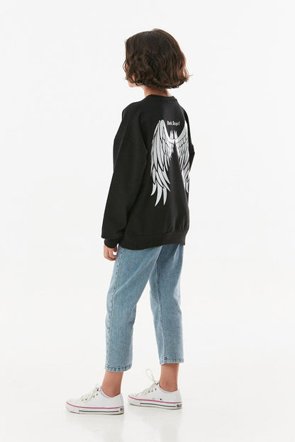 Dark Angel Printed Crew Neck Girl's Sweatshirt