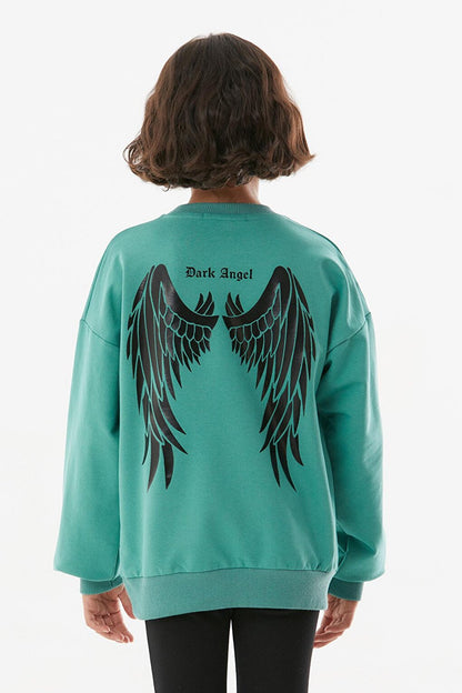 Dark Angel Printed Crew Neck Girl's Sweatshirt