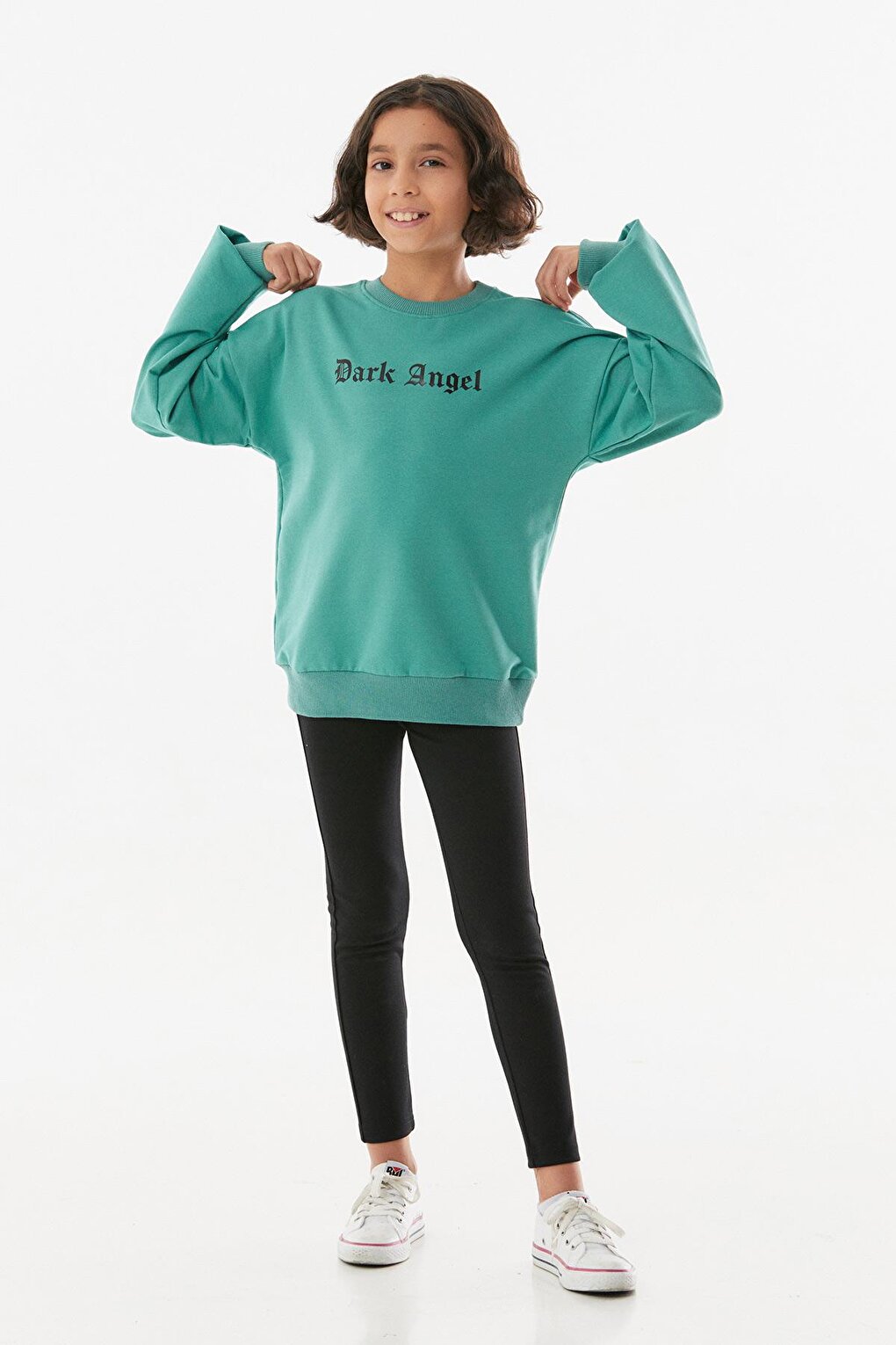 Dark Angel Printed Crew Neck Girl's Sweatshirt