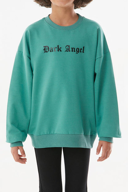 Dark Angel Printed Crew Neck Girl's Sweatshirt