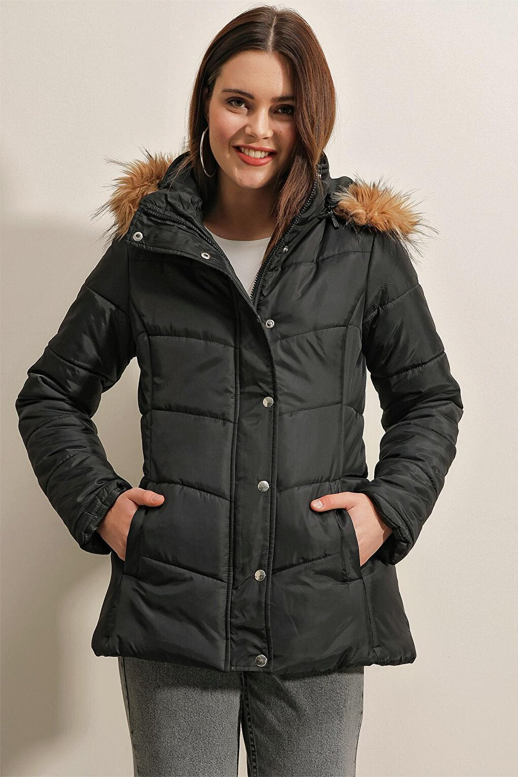 5065 Hooded Puffer Jacket - Black