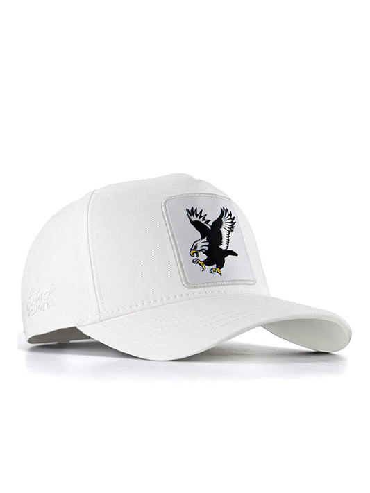 V1 Baseball Eagle - Unisex White Hat (Cap) with 9 Code Logo