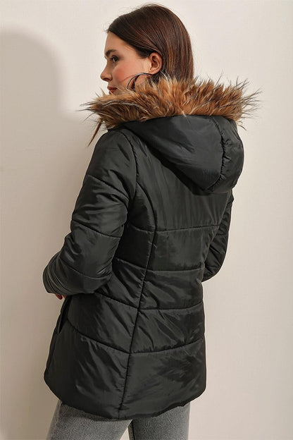 5065 Hooded Puffer Jacket - Black