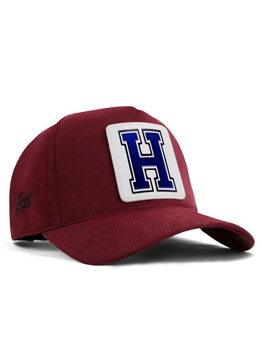 V1 Baseball H Letter - Unisex Claret Red Hat (Cap) with 4 Code Logo