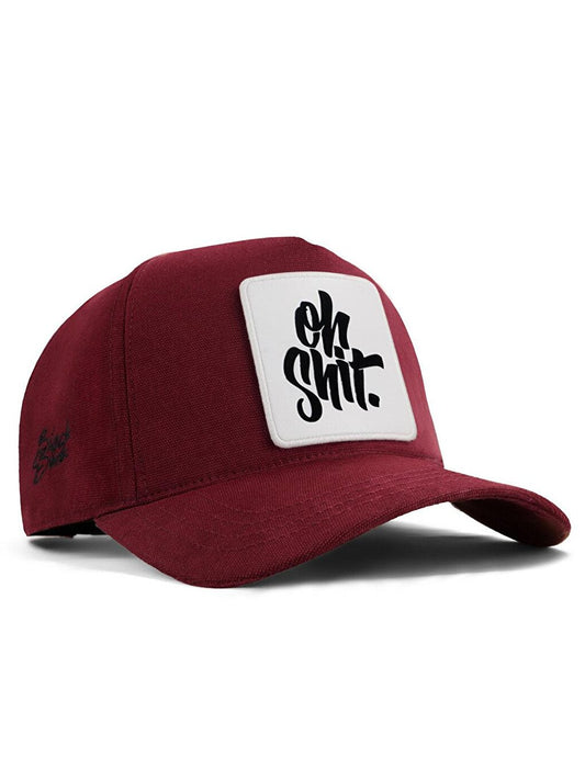 V1 Baseball Oh Shit - Unisex Claret Red Hat (Cap) with 1 Code Logo