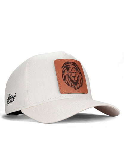 V1 Baseball Lion - Unisex Beige Hat (Cap) with 12 Code Logo