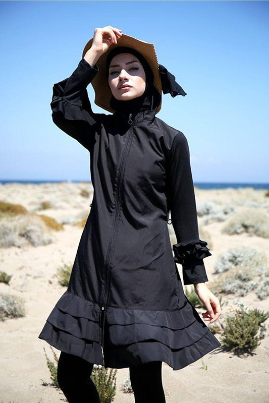 Black Full Covered Hijab Swimsuit M2033