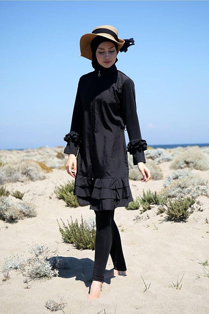 Black Full Covered Hijab Swimsuit M2033