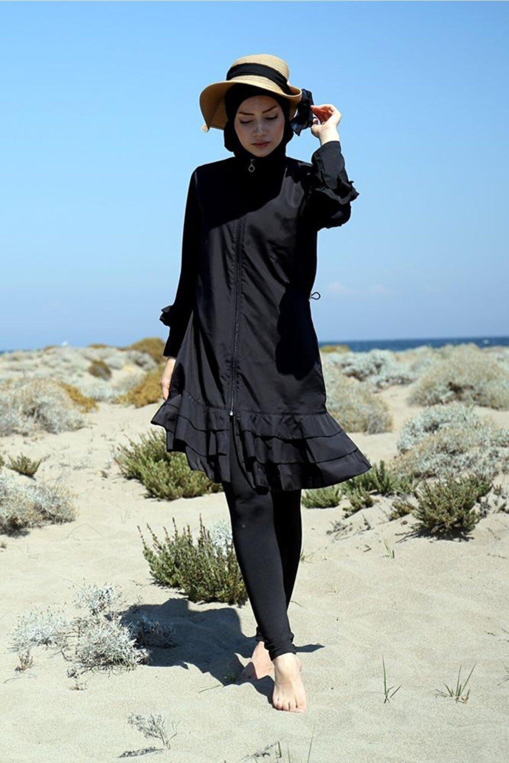 Black Full Covered Hijab Swimsuit M2033