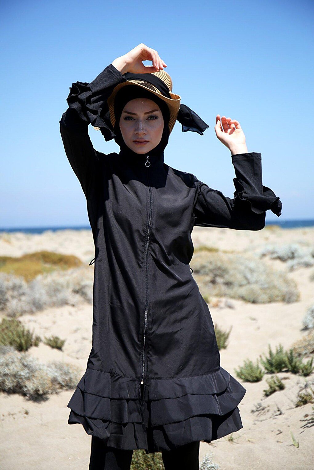 Black Full Covered Hijab Swimsuit M2033