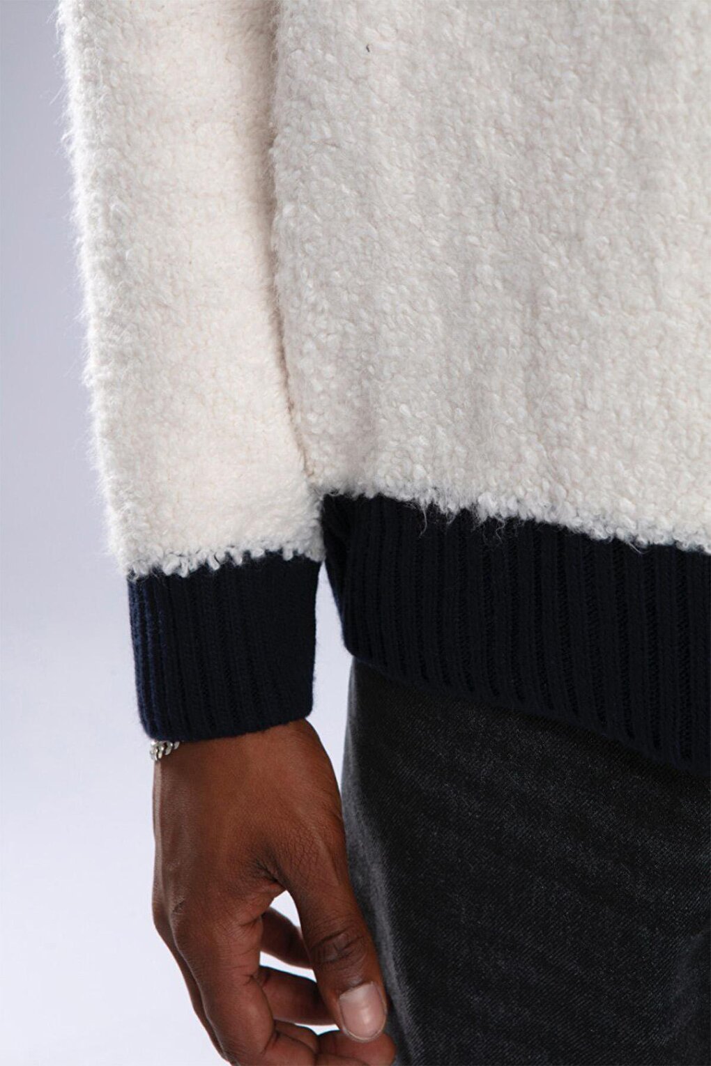 Ecru Polo Neck Plush Sweater 3YXE2-47567-52