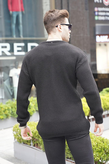 Black Basic Knitwear Men's Sweater 5990