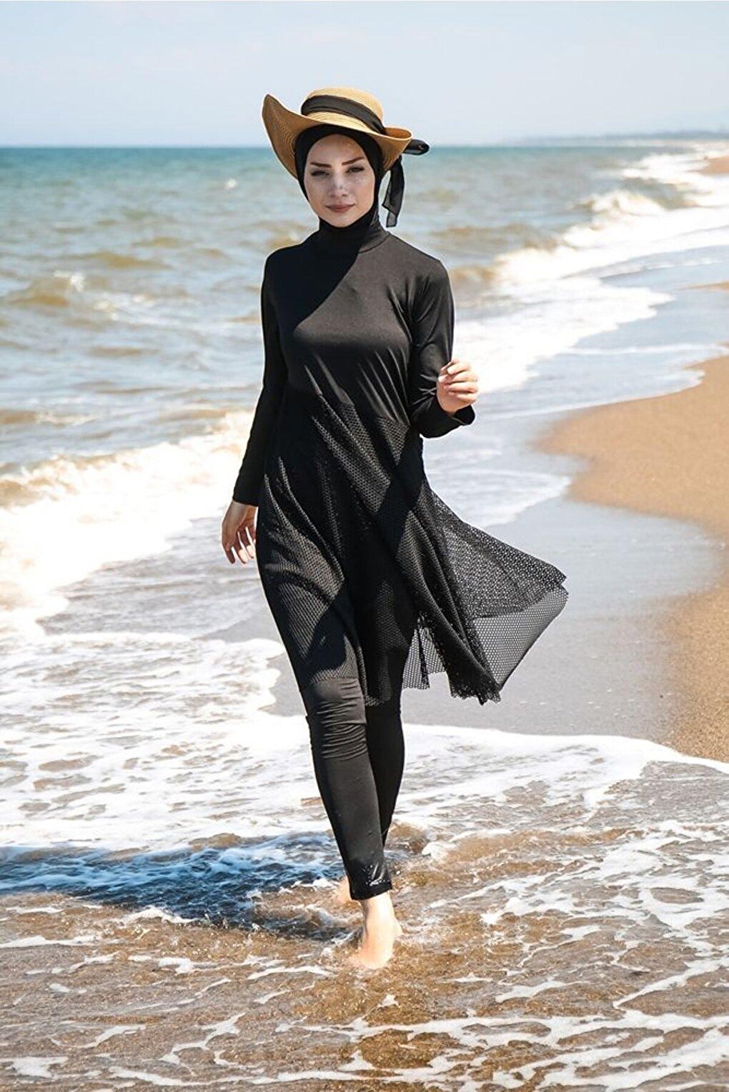 Black Full Covered Hijab Swimsuit M2035