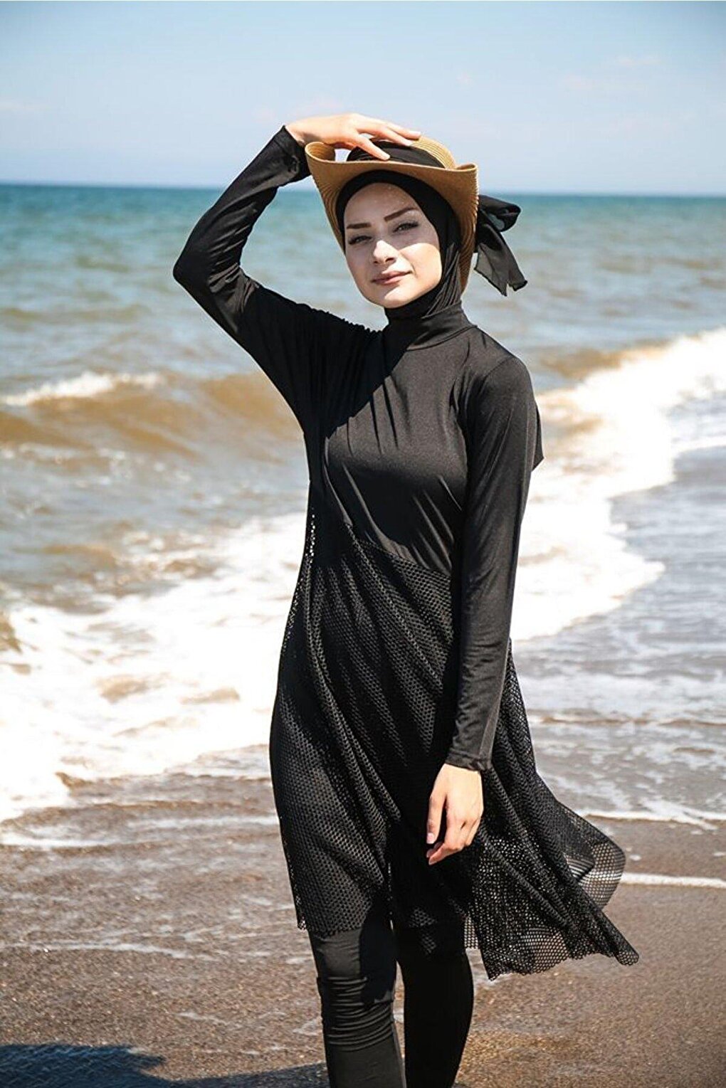 Black Full Covered Hijab Swimsuit M2035