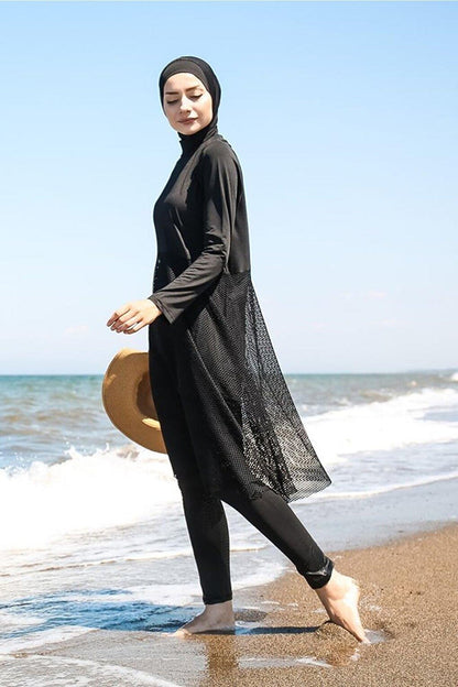 Black Full Covered Hijab Swimsuit M2035