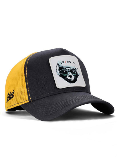 V1 Trucker Bear - 1 Unisex Anthracite-Yellow Hat (Cap) with Code Logo