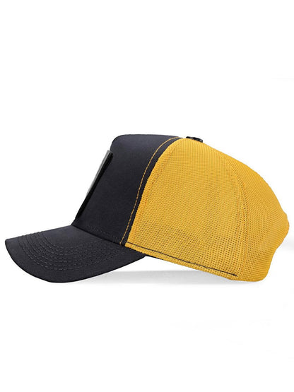 V1 Trucker Bear - 1 Unisex Anthracite-Yellow Hat (Cap) with Code Logo