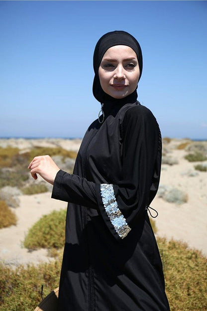 Black Fully Covered Hijab Swimsuit M2032