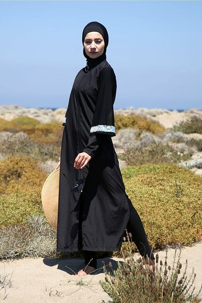 Black Fully Covered Hijab Swimsuit M2032