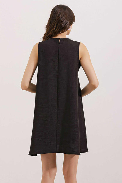 2444 Mini Linen Dress - Black