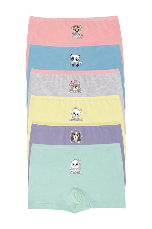 Girl's Cotton Boxers Pack of 6