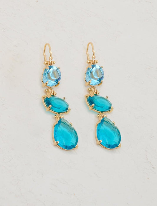 Turquoise Drop Figured Dangling Natural Stone Earrings