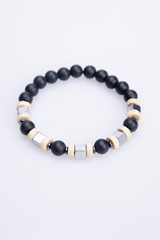 Natural Stone Black Men's Bracelet