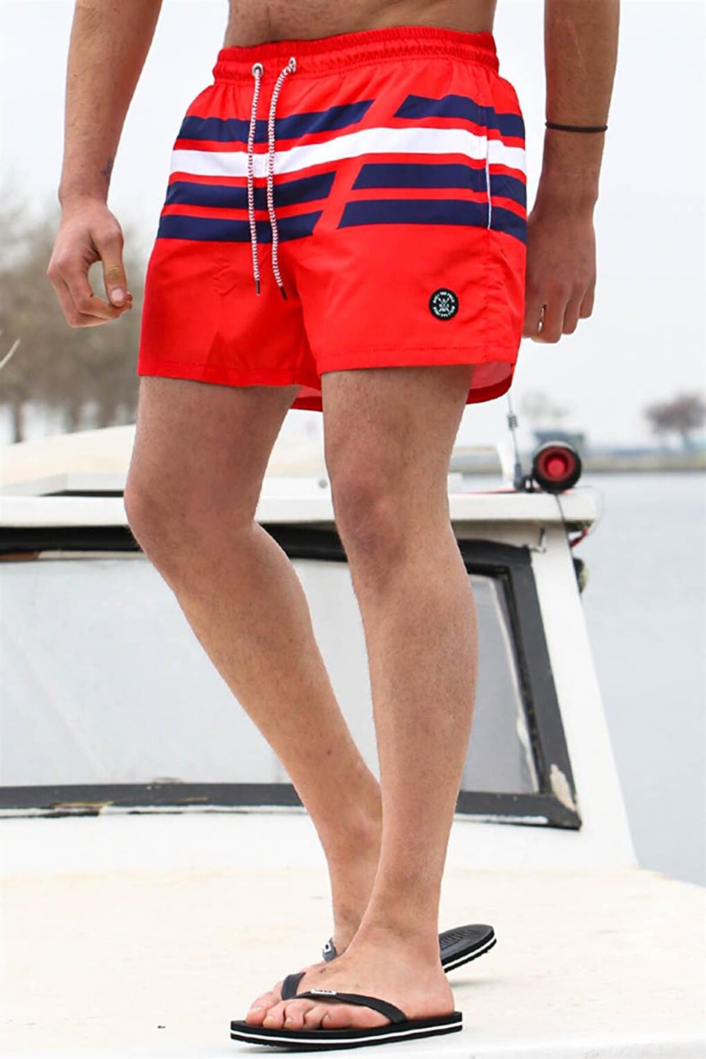 Red Striped Men's Swim Shorts 6363