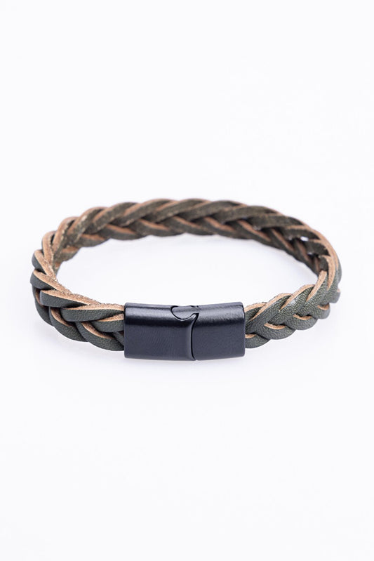 Men's Green Leather Bracelet