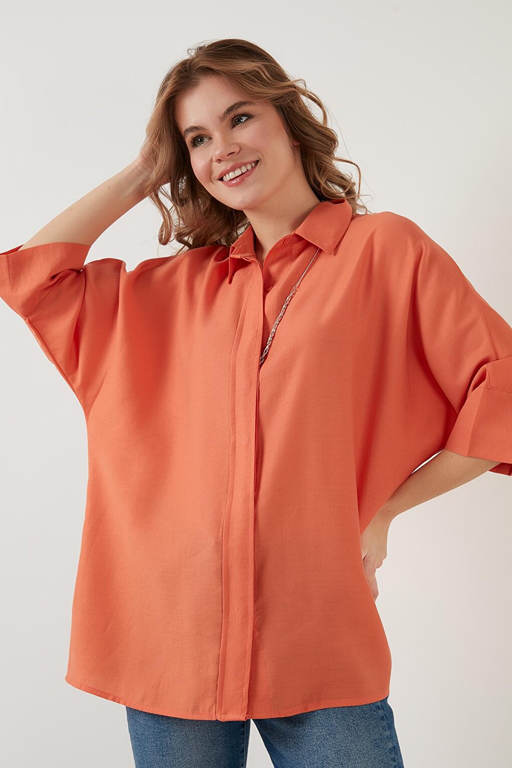 Three Quarter Sleeve Oversize Shirt 514344010 L