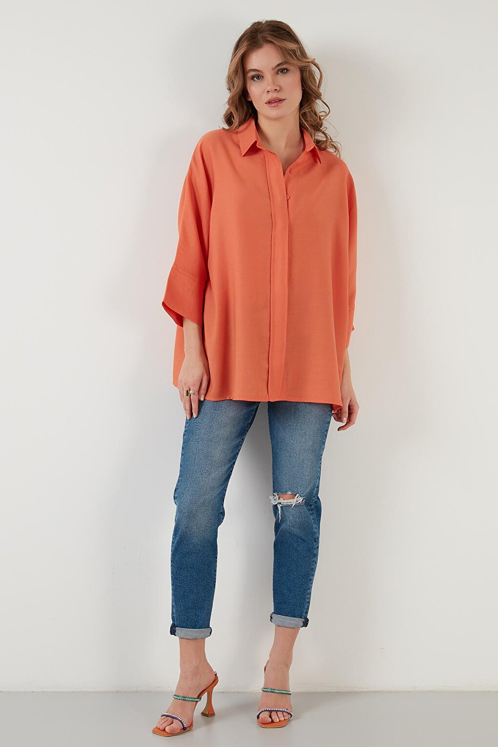 Three Quarter Sleeve Oversize Shirt 514344010 L