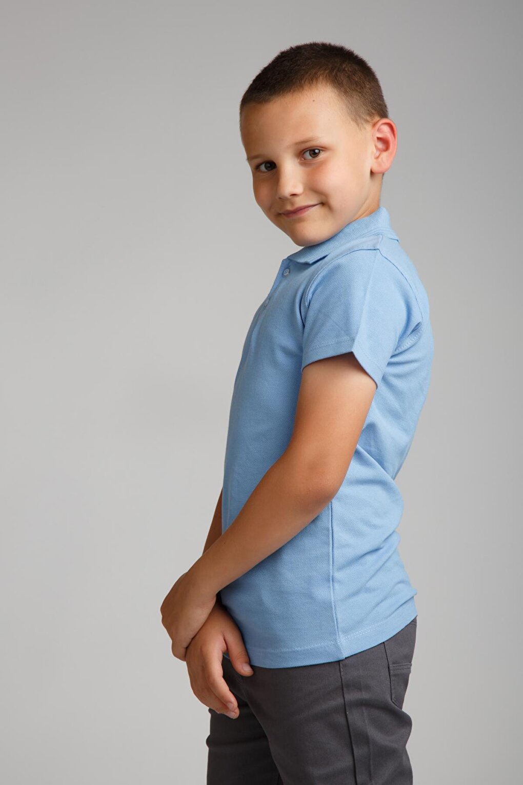 Kids Polo Neck Basic Short Sleeve Boys' T-Shirt