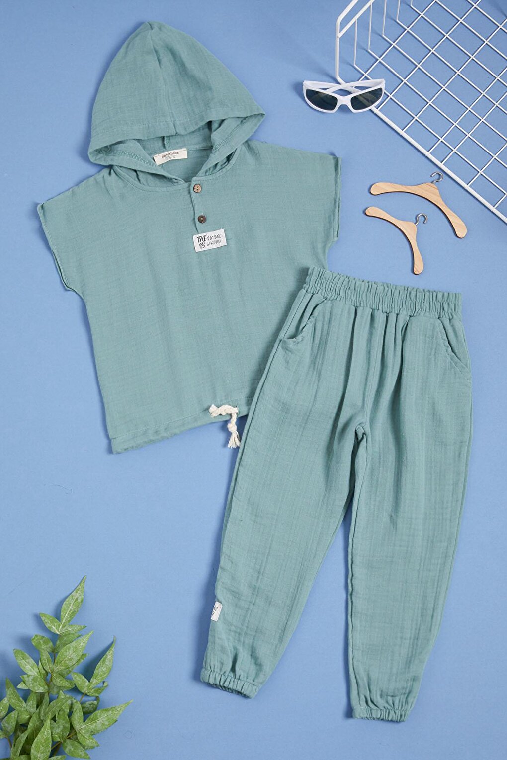 Green Hooded Boy's Summer Suit