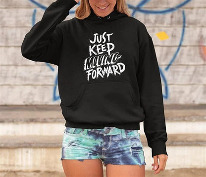 'Just Keep' Black Unisex Hooded Oversize Sweatshirt Hoodie