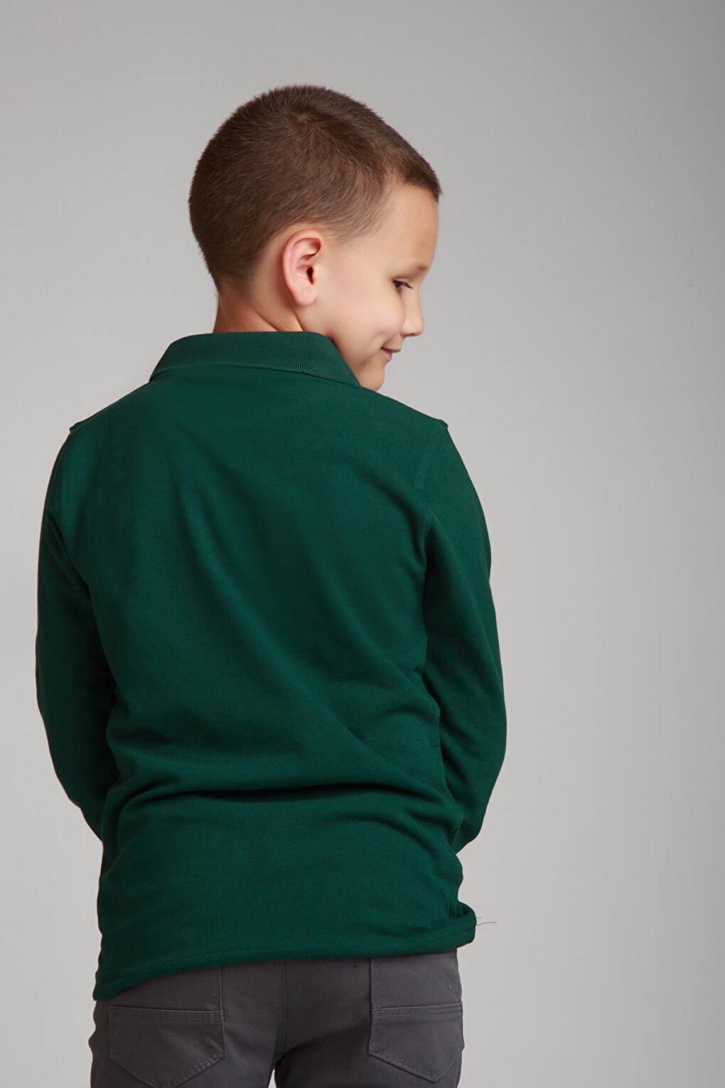 Kids Polo Neck Basic Long Sleeve Boys' T-Shirt