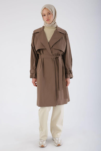 Mink Belted Snap Oversize Trench Coat