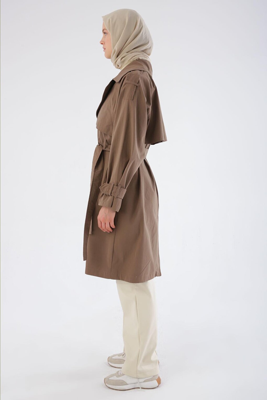 Mink Belted Snap Oversize Trench Coat