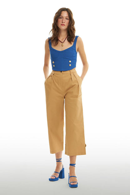 Camel Trousers with Snap-on Legs