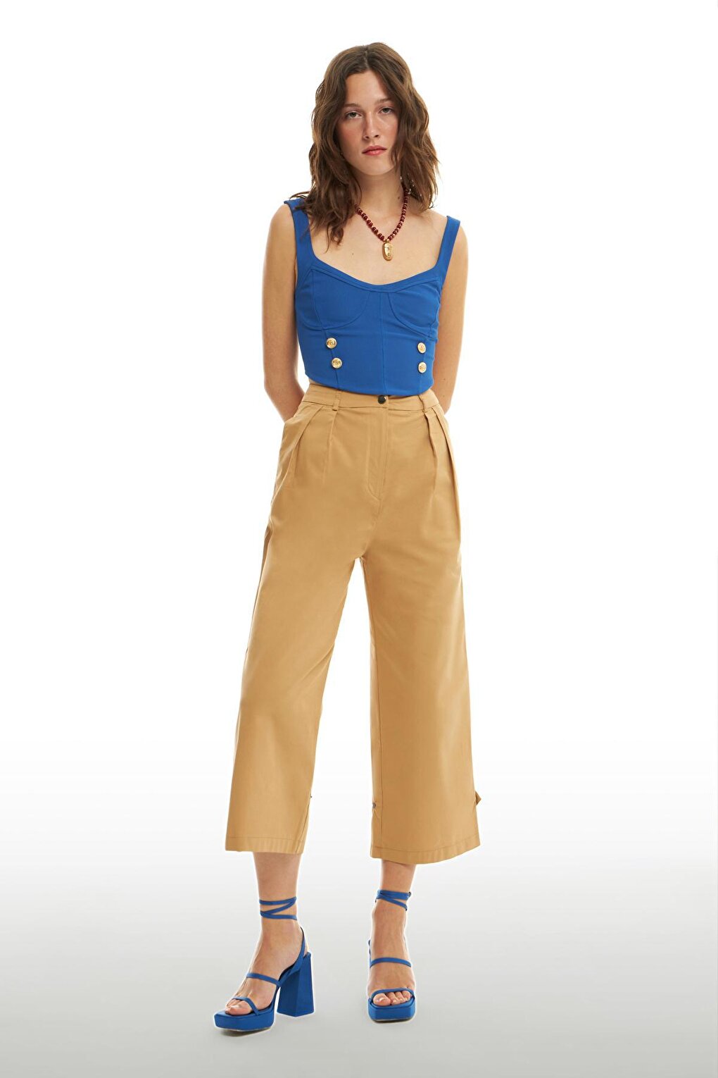 Camel Trousers with Snap-on Legs