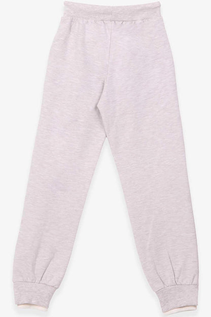 Girls' Sweatpants Printed Beige Melange (Age 10-14)