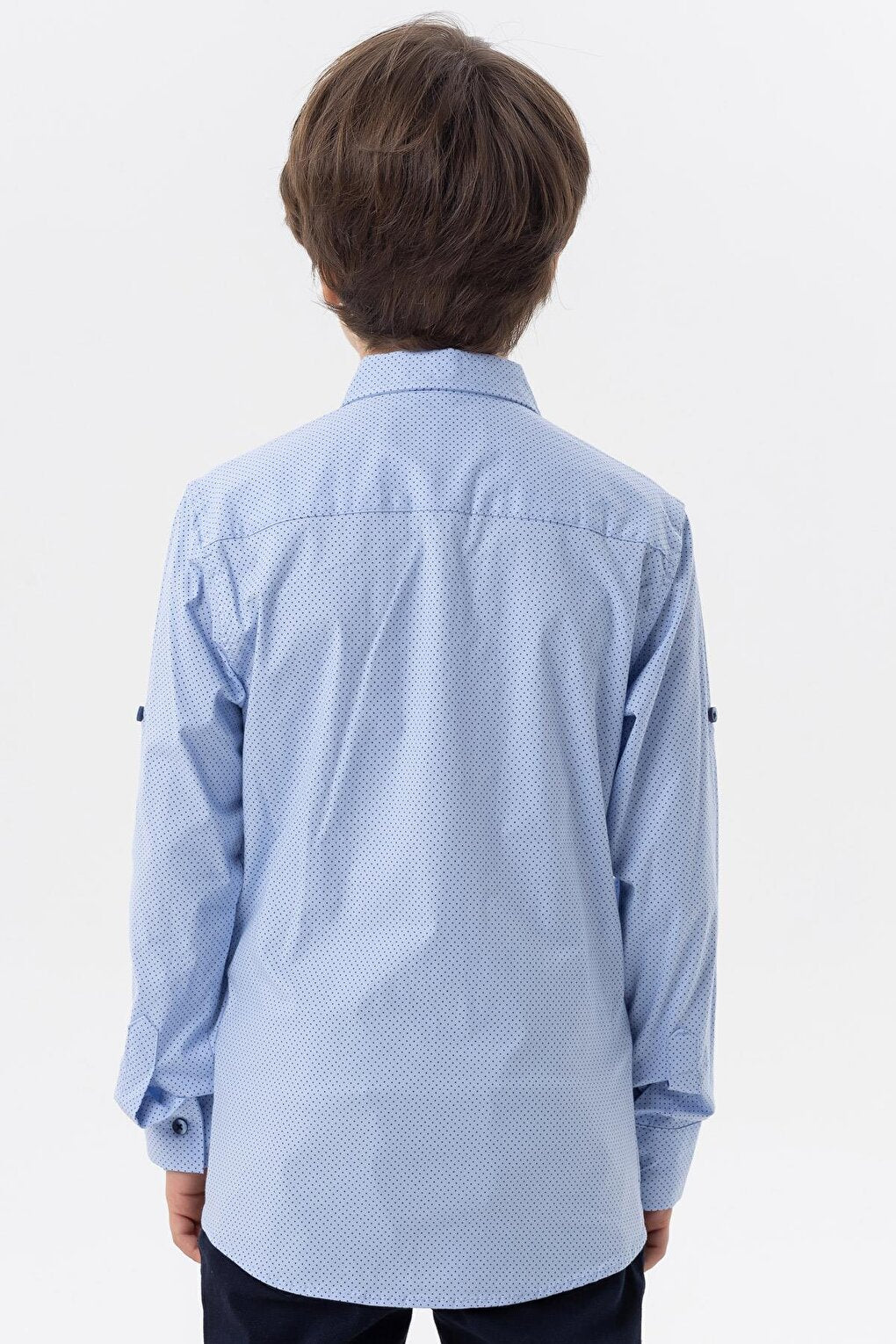 Boy's Shirt Polka Dot Blue (Age 8-11)